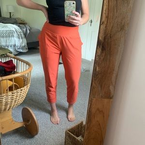 Old Navy Active Powersoft Crop Ankle Coral Orange Joggers